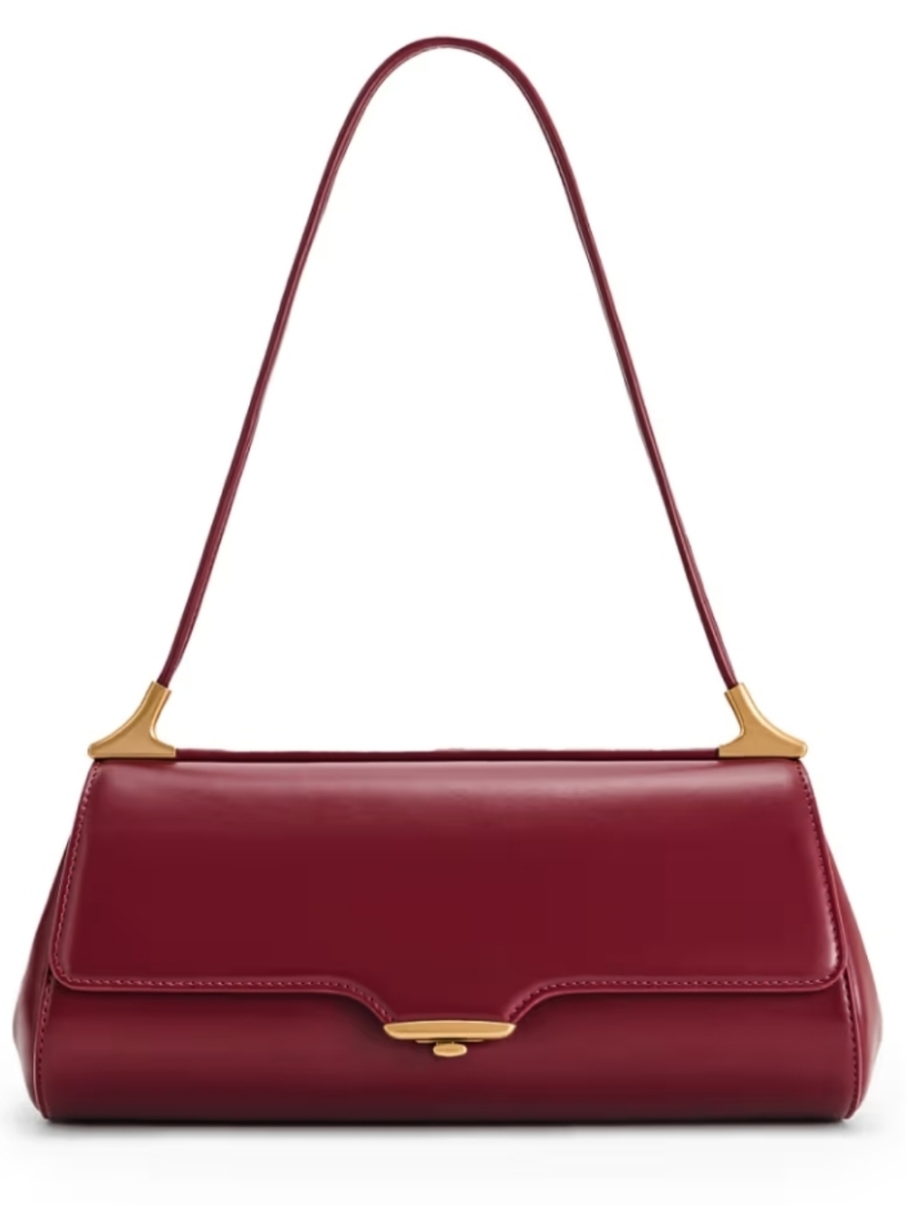 JW PEI ASOS Elegant Burgundy Baguette Shoulder Bag Designer Minimalist Women - Picture 5 of 9